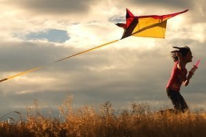 woman with kite